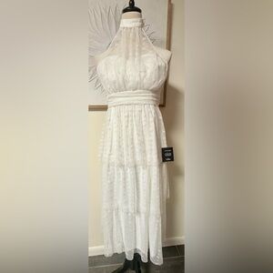 Lulu's White Embroidered Maxi Dress